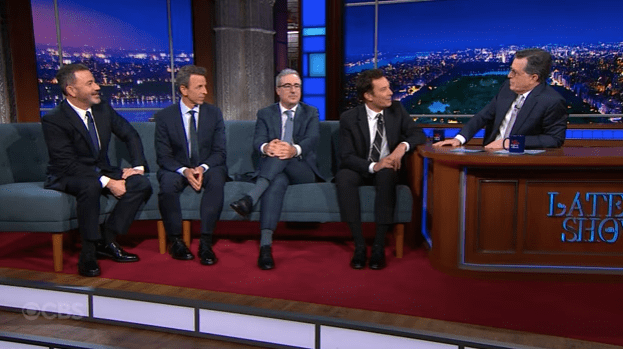 Stephen Colbert Reunites With Kimmel, Fallon, Oliver and Meyers Ahead of ‘Late Show’ Finale