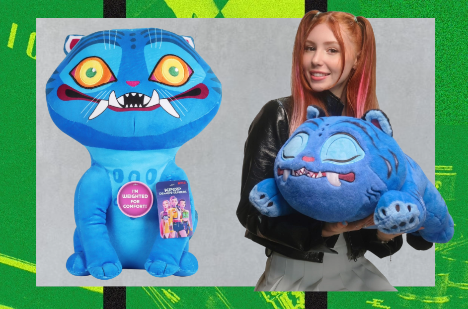 This Weighted Derpy Pillow Mimics a Hug From the ‘KPop Demon Hunters’ Tiger to Help You Gently Fall Asleep