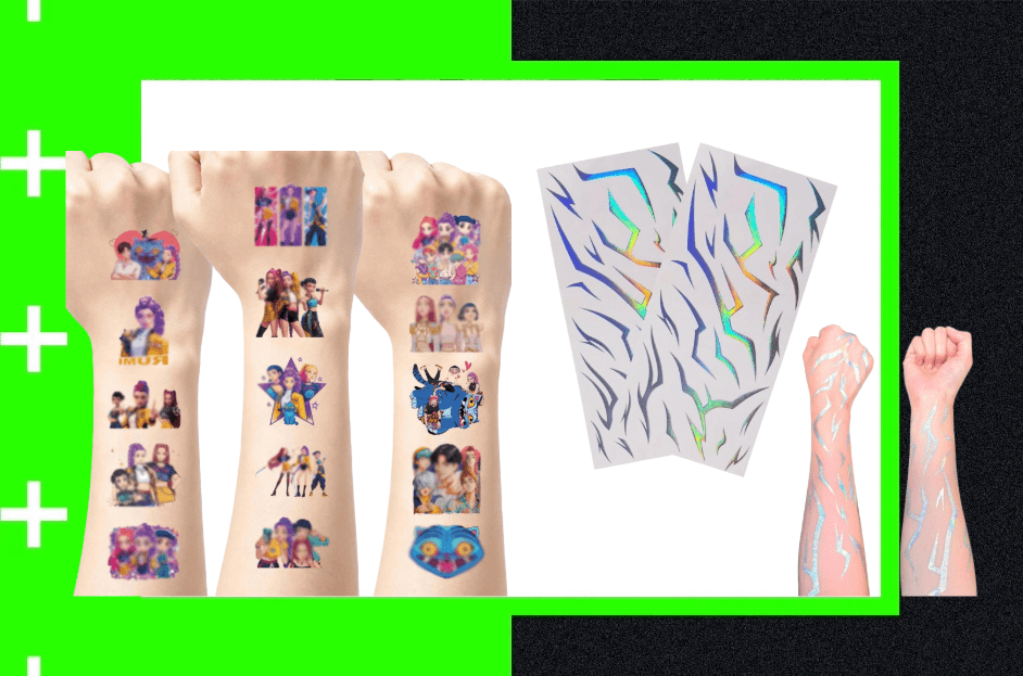 These ‘KPop Demon Hunters’ Temporary Tattoos Let You Rep Your Favorite Characters and Display Glow-in-the-Dark Demon Markings