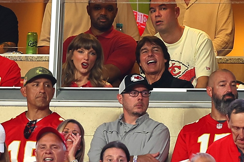 Taylor Swift Cheers On Husband Travis Kelce at Chiefs’ Home Opener Against Broncos, With Tom Cruise by Her Side